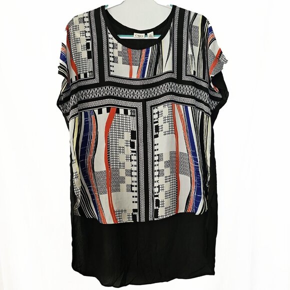 Cato Women's Print High Low Blouse - Picture 1 of 3